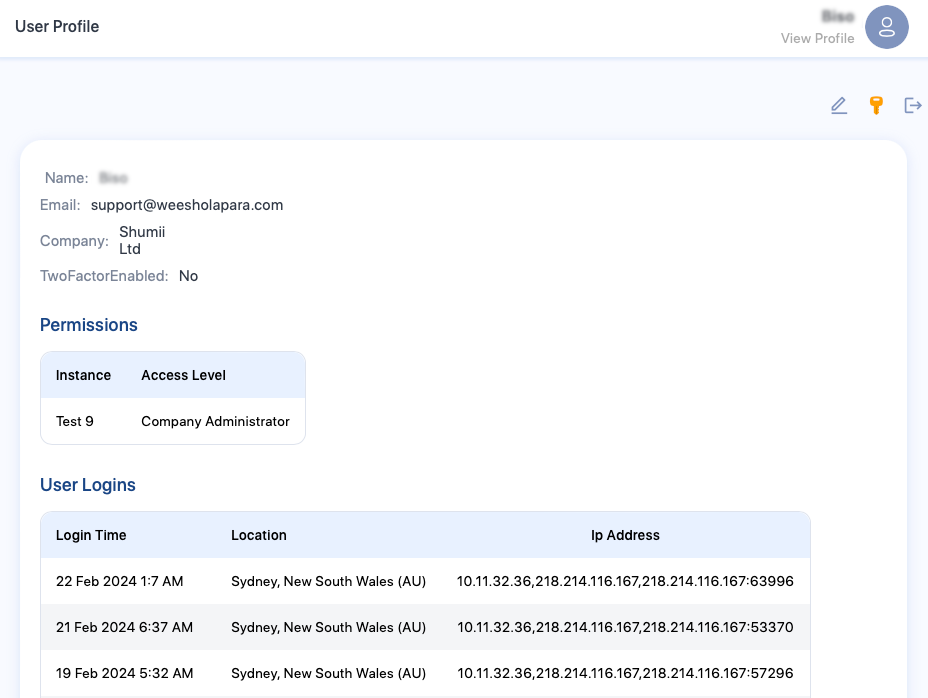 User Profile Screen